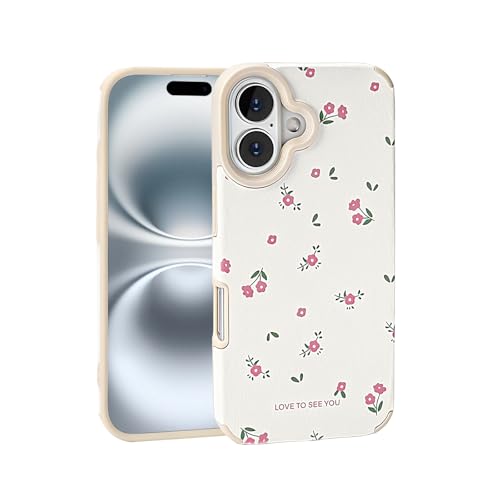 Reownest Schutzhülle für iPhone 16 Plus Hülle, Süßes Blumen Muster, Aesthetic Design für Damen und Mädchen, Weiche TPU Silikon, Stoßstange Handyhülle - Beige Reownest Schutzhülle für iPhone 16 Plus Hülle, Süßes Blumen Muster, Aesthetic Design für Damen und Mädchen, Weiche TPU Silikon, Stoßstange Handyhülle - Beige von Reownest
