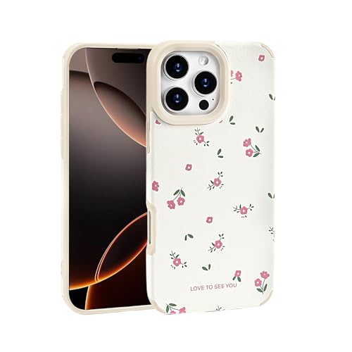 Reownest Schutzhülle für iPhone 16 Pro Hülle, Süßes Blumen Muster, Aesthetic Design für Damen und Mädchen, Weiche TPU Silikon, Stoßstange Handyhülle - Beige Reownest Schutzhülle für iPhone 16 Pro Hülle, Süßes Blumen Muster, Aesthetic Design für Damen und Mädchen, Weiche TPU Silikon, Stoßstange Handyhülle - Beige von Reownest