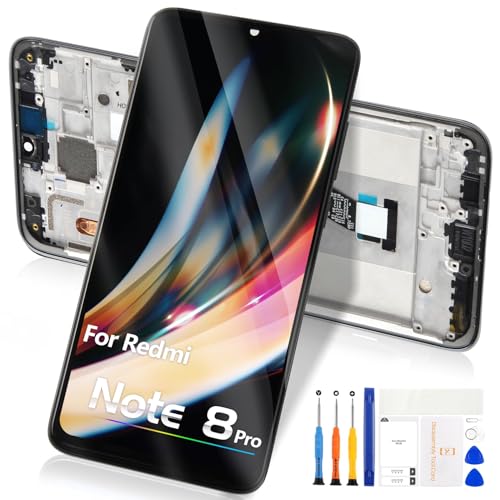 LCD für Xiaomi Redmi Note 8 Pro Bildschirm - für Xiaomi Redmi Note 8 PRO M1906G7I M1906G7G LCD Display Digitizer Touchscreen Full Assembly mit Werkzeugen (Schwarz mit Rahmen) von Reparo