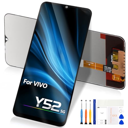 Reparo Bildschirm für Vivo Y52 5G LCD Display - für Vivo Y52 5G 2021 V2053 LCD Display Digitizer Touch Full Assembly mit Werkzeugen (Schwarz) von Reparo
