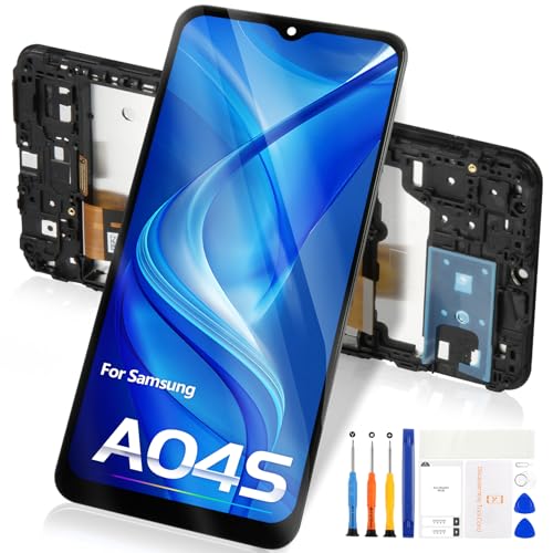 Reparo für Samsung Galaxy A04S LCD Display - für Galaxy A04S LCD Touchscreen Digitizer Full Assembly Ersatzteile (Schwarz mit Rahmen) von Reparo