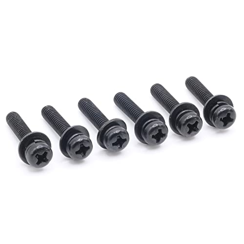 ReplacementScrews Standschrauben für LG 70UK6570AUB (70UK6570AUB.AUS) - 6 Stück, M3.5 x 10mm, Schwarzoxid, Flachkopf, Feingewinde von ReplacementScrews
