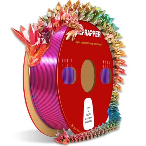 RepRapper PLA Tri-Colour PLA-Filament 1,75 mm PLA Multikolor für 3D-Drucker-Coextrusionen Seiden-Pla-Filament 1 kg (2,2 lbs) Multikolored PLA, Tricolor Filament PL, Seiden-Pla-Rot/Blau/Gold von Reprapper