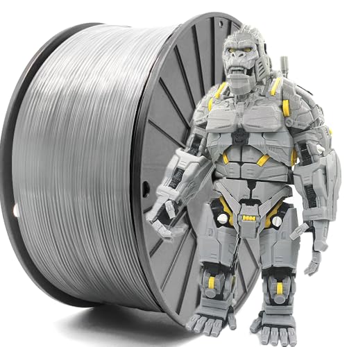 Reprapper PLA Filament 1,75 mm für 3D Drucker Filament 1,75 PLA 3kg Spule (2.2lbs), Maßgenauigkeit +/- 0.03mm 3D Druck Filament, PLA Grau von Reprapper