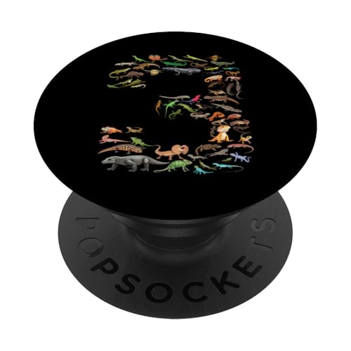 3 Jahre alt, Echsen, Reptilien-Figuren, 3 Jahre alt, 3 Jahre PopSockets Klebender PopGrip 3 Jahre alt, Echsen, Reptilien-Figuren, 3 Jahre alt, 3 Jahre PopSockets Klebender PopGrip von Reptile Lizards Birthday Party For Kids