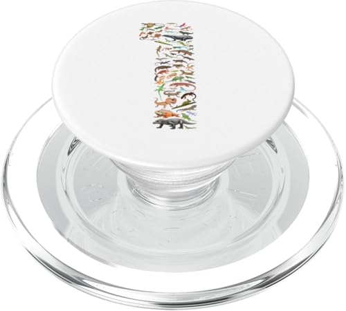 Echsen, Reptilien-Figuren, 1 Jahr, 1. Geburtstag, Nummer PopSockets PopGrip für MagSafe Echsen, Reptilien-Figuren, 1 Jahr, 1. Geburtstag, Nummer PopSockets PopGrip für MagSafe von Reptile Lizards Birthday Party For Kids