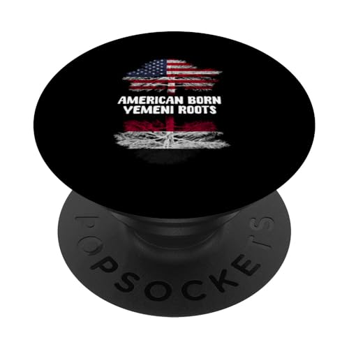 American Born Yemeni Roots America Jemen Heritage PopSockets Klebender PopGrip von Republic Of Yemen Flag Designs Proud Yemeni Roots