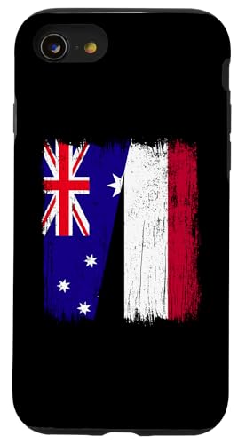 Australien, Jemen, halbe Flagge, australische jemenitische Vorfahren Hülle für iPhone SE (2020) / 7 / 8 von Republic Of Yemen Flag Designs Proud Yemeni Roots