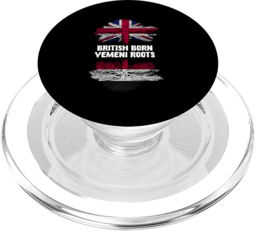 British Born Yemeni Roots United Kingdom Jemen Heritage PopSockets PopGrip für MagSafe von Republic Of Yemen Flag Designs Proud Yemeni Roots