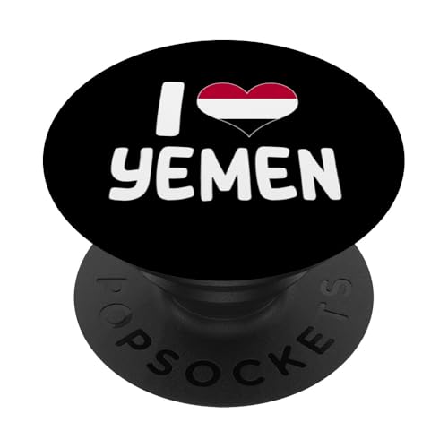 I Love Yemen Fan Yemeni Heritage PopSockets Klebender PopGrip von Republic Of Yemen Flag Designs Proud Yemeni Roots