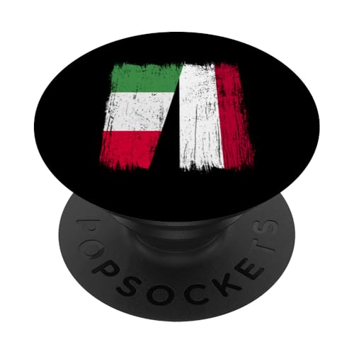 Italien Jemen halbe Flagge Italienische Jemenitische Vorfahren PopSockets Klebender PopGrip von Republic Of Yemen Flag Designs Proud Yemeni Roots