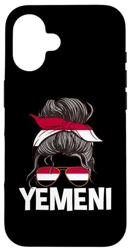 Jemeni Mädchen Unordentlicher Haarknoten Stolz Jemen Frauen tragen Hülle für iPhone 16 von Republic Of Yemen Flag Designs Proud Yemeni Roots
