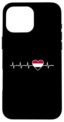 Jemenitische Flagge Herzschlag Liebe Jemen Wear Hülle für iPhone 16 Pro Max von Republic Of Yemen Flag Designs Proud Yemeni Roots