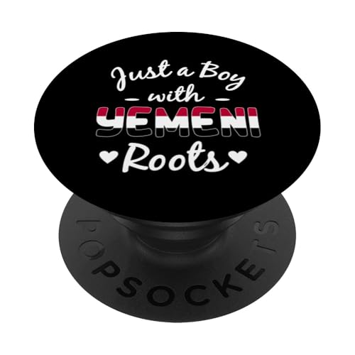 Just A Boy With Yemeni Boys Roots Jemen Heritage PopSockets Klebender PopGrip von Republic Of Yemen Flag Designs Proud Yemeni Roots