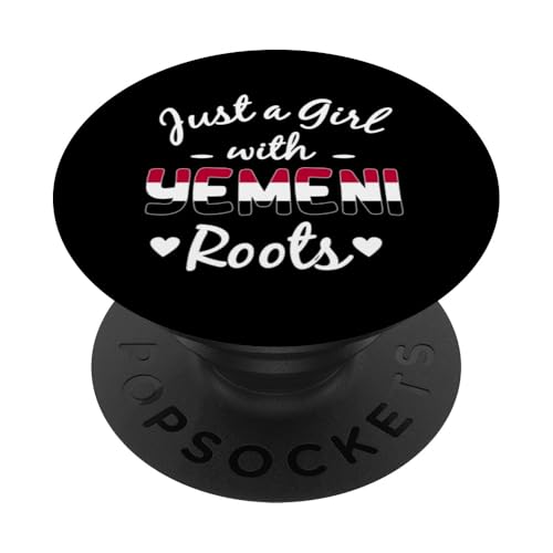 Just A Girl With Yemeni Girls Roots Jemen Heritage PopSockets Klebender PopGrip von Republic Of Yemen Flag Designs Proud Yemeni Roots