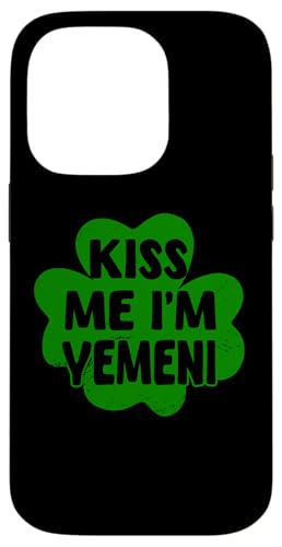 Kiss Me I'm Yemeni Shamrock Lustiges St. Patrick's Day Kostüm Hülle für iPhone 14 Pro von Republic Of Yemen Flag Designs Proud Yemeni Roots