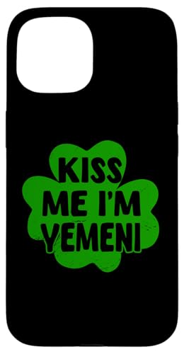 Kiss Me I'm Yemeni Shamrock Lustiges St. Patrick's Day Kostüm Hülle für iPhone 15 von Republic Of Yemen Flag Designs Proud Yemeni Roots
