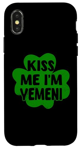 Kiss Me I'm Yemeni Shamrock Lustiges St. Patrick's Day Kostüm Hülle für iPhone X/XS von Republic Of Yemen Flag Designs Proud Yemeni Roots