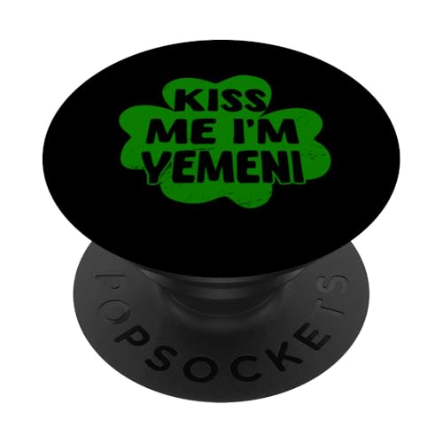Kiss Me I'm Yemeni Shamrock Lustiges St. Patrick's Day Kostüm PopSockets Klebender PopGrip Kiss Me I'm Yemeni Shamrock Lustiges St. Patrick's Day Kostüm PopSockets Klebender PopGrip von Republic Of Yemen Flag Designs Proud Yemeni Roots