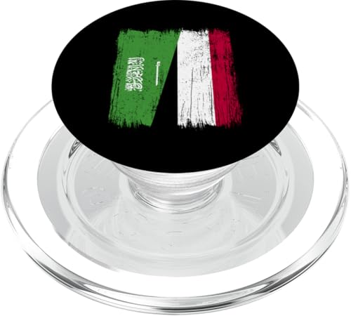 Saudi-Arabien, Jemen, halbe Flagge, Saudi-Jemenitische Vorfahren PopSockets PopGrip für MagSafe von Republic Of Yemen Flag Designs Proud Yemeni Roots