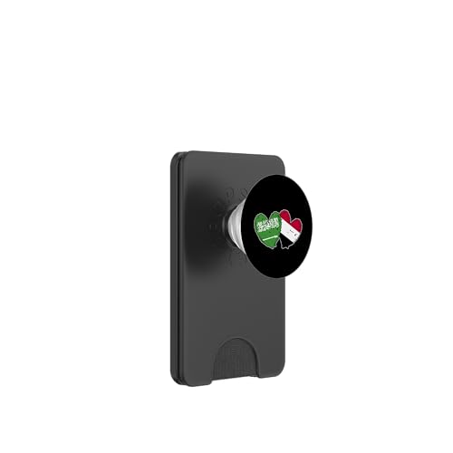 Saudi-Arabien, Jemen-Flagge, Herzen, Saudi-Jemenitisches Erbe PopSockets PopWallet für MagSafe von Republic Of Yemen Flag Designs Proud Yemeni Roots
