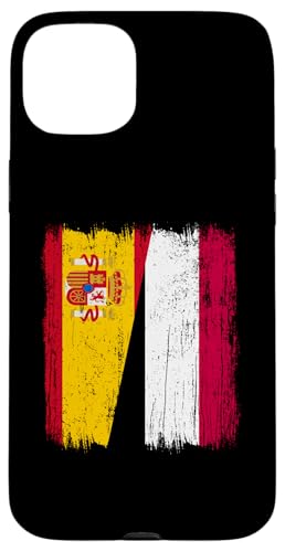 Spanien Jemen Halbflagge Spanisch Jemenitische Vorfahren Hülle für iPhone 15 Plus von Republic Of Yemen Flag Designs Proud Yemeni Roots