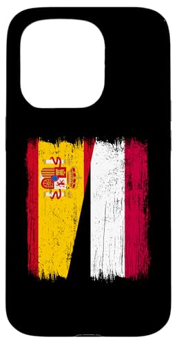 Spanien Jemen Halbflagge Spanisch Jemenitische Vorfahren Hülle für iPhone 15 Pro von Republic Of Yemen Flag Designs Proud Yemeni Roots