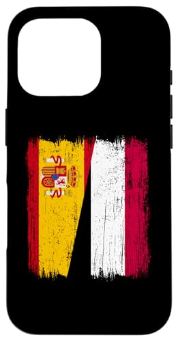 Spanien Jemen Halbflagge Spanisch Jemenitische Vorfahren Hülle für iPhone 16 Pro von Republic Of Yemen Flag Designs Proud Yemeni Roots