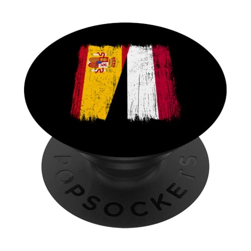 Spanien Jemen Halbflagge Spanisch Jemenitische Vorfahren PopSockets Klebender PopGrip von Republic Of Yemen Flag Designs Proud Yemeni Roots