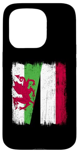 Wales Jemen Halbflagge walisische jemenitische Vorfahren Hülle für iPhone 15 Pro von Republic Of Yemen Flag Designs Proud Yemeni Roots