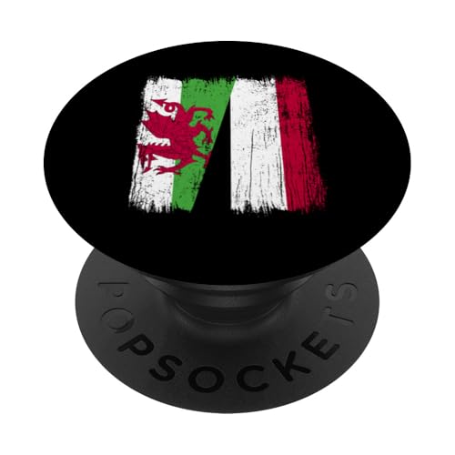Wales Jemen Halbflagge walisische jemenitische Vorfahren PopSockets Klebender PopGrip von Republic Of Yemen Flag Designs Proud Yemeni Roots