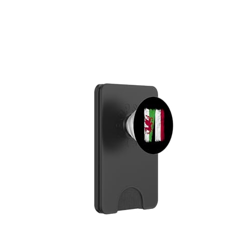 Wales Jemen Halbflagge walisische jemenitische Vorfahren PopSockets PopWallet für MagSafe von Republic Of Yemen Flag Designs Proud Yemeni Roots