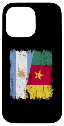 Argentinien Kamerun Halbflagge Argentinien Kamerunische Flagge Hülle für iPhone 14 Pro Max von Republic of Cameroon Flag Design Cameroonian Roots