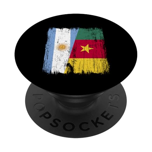 Argentinien Kamerun Halbflagge Argentinien Kamerunische Flagge PopSockets Klebender PopGrip Argentinien Kamerun Halbflagge Argentinien Kamerunische Flagge PopSockets Klebender PopGrip von Republic of Cameroon Flag Design Cameroonian Roots