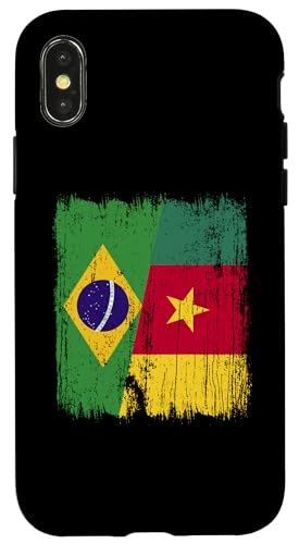 Brasilien, Kamerun, halbe Flagge, brasilianische kamerunische Vorfahren Hülle für iPhone X/XS Brasilien, Kamerun, halbe Flagge, brasilianische kamerunische Vorfahren Hülle für iPhone X/XS von Republic of Cameroon Flag Design Cameroonian Roots