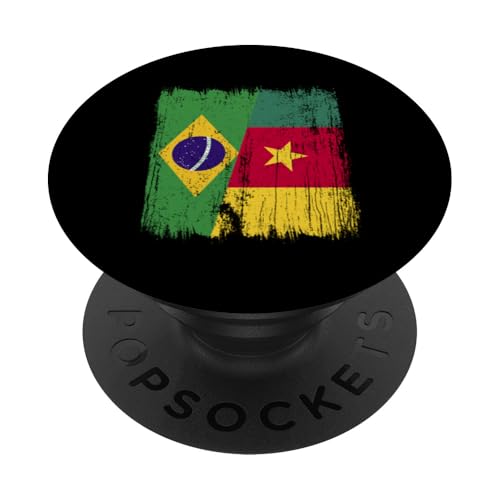 Brasilien, Kamerun, halbe Flagge, brasilianische kamerunische Vorfahren PopSockets Klebender PopGrip Brasilien, Kamerun, halbe Flagge, brasilianische kamerunische Vorfahren PopSockets Klebender PopGrip von Republic of Cameroon Flag Design Cameroonian Roots