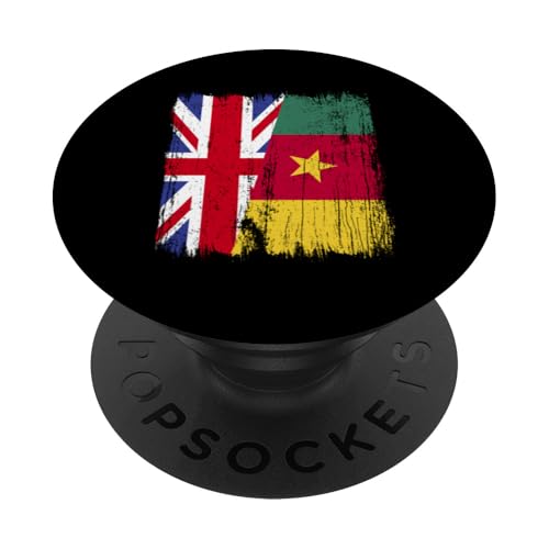 Britische Kamerun, halbe Flagge, britische kamerunische Vorfahren PopSockets Klebender PopGrip Britische Kamerun, halbe Flagge, britische kamerunische Vorfahren PopSockets Klebender PopGrip von Republic of Cameroon Flag Design Cameroonian Roots