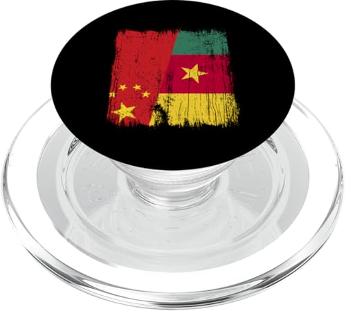 China, Kamerun, halbe Flagge, chinesische kamerunische Vorfahren PopSockets PopGrip für MagSafe China, Kamerun, halbe Flagge, chinesische kamerunische Vorfahren PopSockets PopGrip für MagSafe von Republic of Cameroon Flag Design Cameroonian Roots