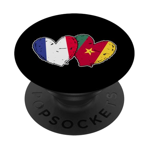 Frankreich Kamerun Herz Flagge Französisch Kamerun Freundschaft PopSockets Klebender PopGrip Frankreich Kamerun Herz Flagge Französisch Kamerun Freundschaft PopSockets Klebender PopGrip von Republic of Cameroon Flag Design Cameroonian Roots