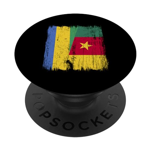 Gabun, Kamerun, halbe Flagge, Gabun, Kamerun, Vorfahren PopSockets Klebender PopGrip von Republic of Cameroon Flag Design Cameroonian Roots