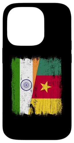 Indien, Kamerun, halbe Flagge, Indien, Kamerun, Vorfahren Hülle für iPhone 14 Pro von Republic of Cameroon Flag Design Cameroonian Roots