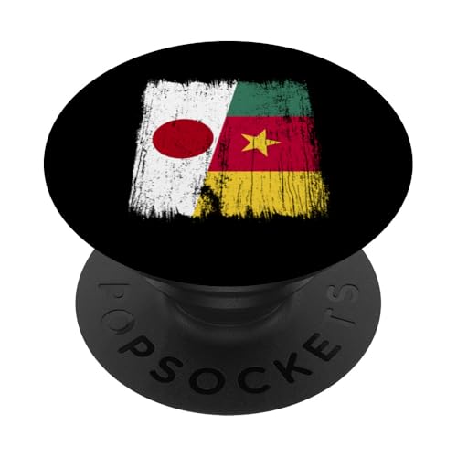 Japan Kamerun Halbflagge Japanische Kamerunische Vorfahren PopSockets Klebender PopGrip Japan Kamerun Halbflagge Japanische Kamerunische Vorfahren PopSockets Klebender PopGrip von Republic of Cameroon Flag Design Cameroonian Roots