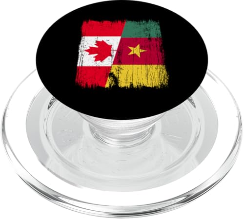 Kanada Kamerun Halbflagge Kanadische Kamerunische Vorfahren PopSockets PopGrip für MagSafe von Republic of Cameroon Flag Design Cameroonian Roots