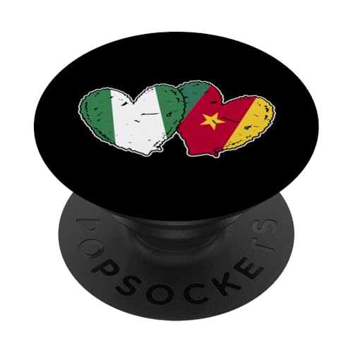 Nigeria Kamerun Herz Flagge Nigerianische Kamerunische Freundschaft PopSockets Klebender PopGrip Nigeria Kamerun Herz Flagge Nigerianische Kamerunische Freundschaft PopSockets Klebender PopGrip von Republic of Cameroon Flag Design Cameroonian Roots