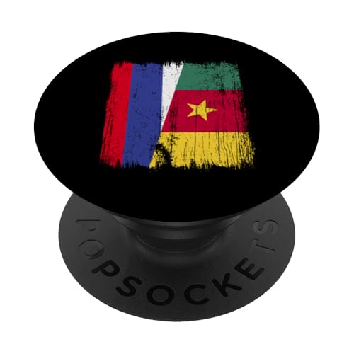 Russland Kamerun Halbflagge Russische Kamerunische Vorfahren PopSockets Klebender PopGrip Russland Kamerun Halbflagge Russische Kamerunische Vorfahren PopSockets Klebender PopGrip von Republic of Cameroon Flag Design Cameroonian Roots