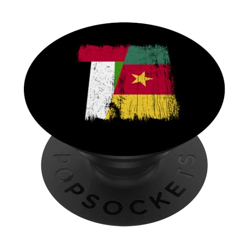 VAE Kamerun Halbflagge Emirati Kamerunische Vorfahren PopSockets Klebender PopGrip von Republic of Cameroon Flag Design Cameroonian Roots