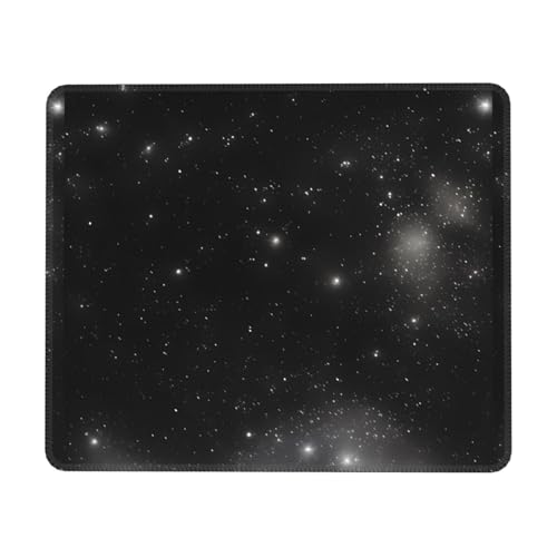 Mauspad mit Galaxie-Motiv, bedruckt, Premium-Mauspad, rutschfeste Gummiunterseite, Mauspad für Laptop, Computer und PC, 20 x 24 cm, Schwarz und Weiß von ResKiu