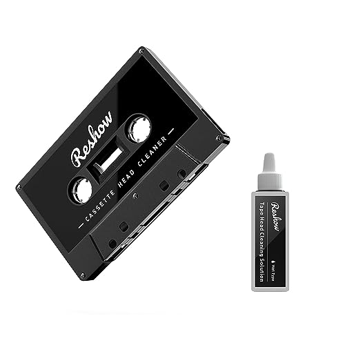 Reshow Audio Tape Kassettenkopfreiniger mit 2 Reinigungsflüssigkeiten Pflege Nasswartungskit für Kassettenspieler/Boombox/Deck/Recorder (1 Flasche Reinigungsflüssigkeit) von Reshow