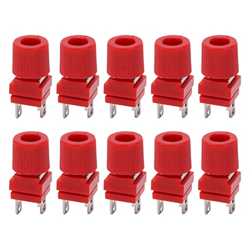 Resefinem 10 Stcs Stromanschluss 300 bis 500W Reiner Kupfer Wechselrichter 13mm Stromversorgungsanschluss M4 Klemme ideal für elektronische Instrumente Industriegeräte (Red) von Respicefinem