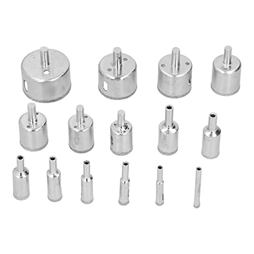 Resefinem 15pcs Industrial Grad Kohlenstoffstahl Emery Diamond Bohrer Set Loch Säge für Keramikglasfliesen Holzbims Granitbor mit 6 bis 50 mm Größen und universellem rundem Griff Resefinem 15pcs Industrial Grad Kohlenstoffstahl Emery Diamond Bohrer Set Loch Säge für Keramikglasfliesen Holzbims Granitbor mit 6 bis 50 mm Größen und universellem rundem Griff von Respicefinem